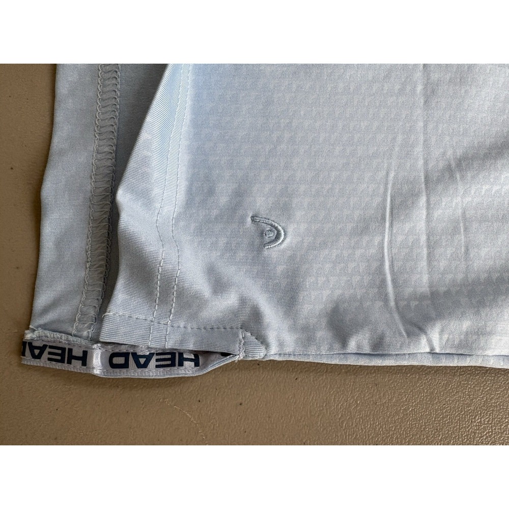 New HEAD Men's Large Polo Shirt Blue Quarter Zip UV Protection Tennis Golf - Picture 5 of 11